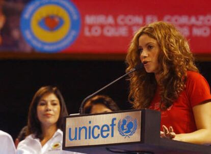 La cantante Shakira interviene en un acto de Unicef en una imagen de archivo.