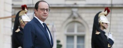 El presidente franc&eacute;s Francois Hollande, en el Palacio del Eliseo en Par&iacute;s.  