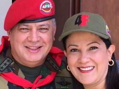 Diosdado Cabello y Marleny Contreras.