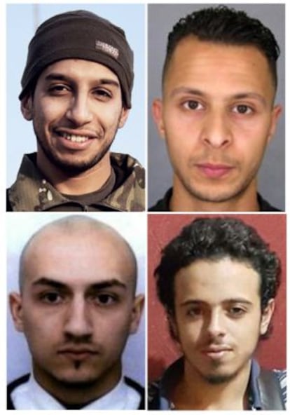 Abdelhamid Abaaoud, Salah Abdeslam, Bilal Hadfi y Samy Amimour.