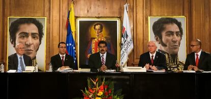 Nicolás Maduro durante el anuncio.