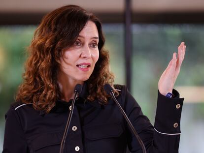 La presidenta de la Comunidad de Madrid, Isabel Díaz Ayuso, el martes en Bilbao.