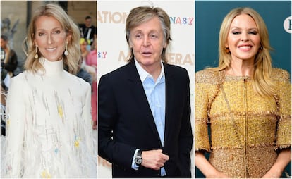 Céline Dion, Paul McCartney y Kylie Minogue.