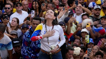 María Corina Machado, en una movilización opositora.