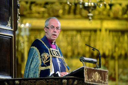 El arzobispo de Canterbury, Justin Welby, en la abadía de Westminster, en Londres en 2018.