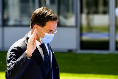 El primer ministro holandés, Mark Rutte, a su llegada a la reunión de la OTAN, el 14 de junio en Bruselas.