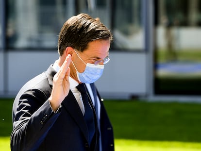 El primer ministro holandés, Mark Rutte, a su llegada a la reunión de la OTAN, el 14 de junio en Bruselas.