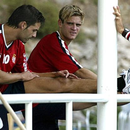 Rothen, junto a Morientes en un calentamiento.