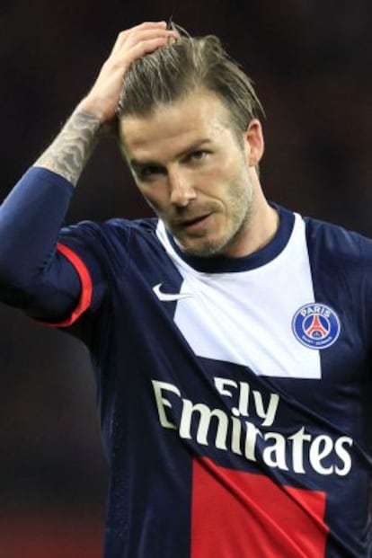 Beckham en su último partido con el PSG.
