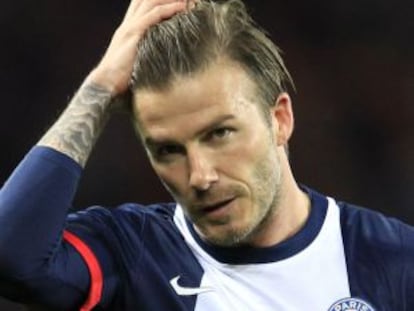 Beckham en su último partido con el PSG.