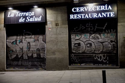 Un restaurante cerrado en Madrid para respetar las restricciones de la Comunidad.