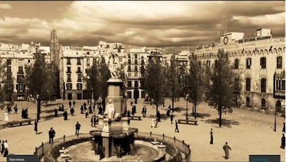 La Pla&ccedil;a Palau, en un captura del paseo por la Barcelona imposible que propone la nueva web del Ayuntamiento de Barcelona.