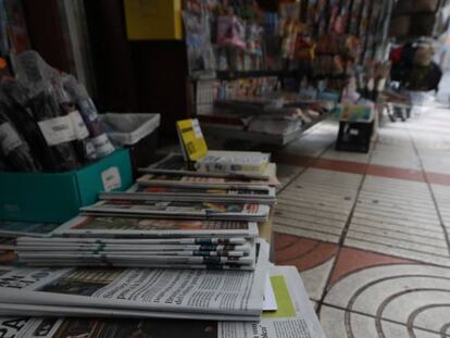 Quiosco de prensa en Madrid.