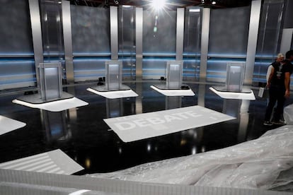 El plató del debate electoral del lunes 4 de noviembre.