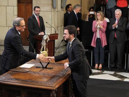 Pere Aragonès pren possessió com a conseller, aquest dissabte.