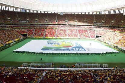 Vista general de la ceremonia de inauguración de la Copa Confederaciones.