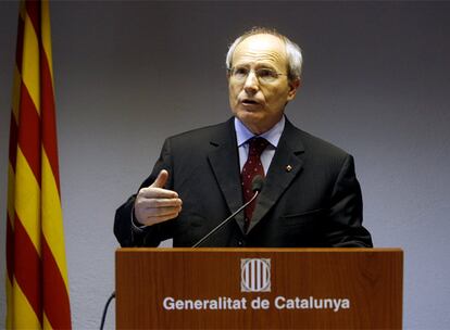 El presidente de la Generalitat catalana, José Montilla, durante su intervención en Montmell.