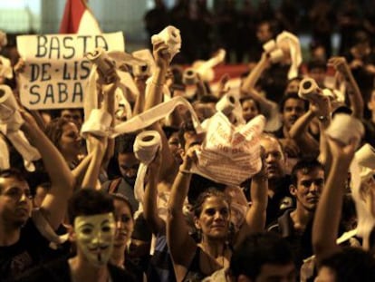 Manifestación contra la corrupción en Paraguay.
