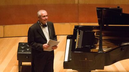 El pianista Ivo Pogorelich, ayer durante su recital en Zaragoza.