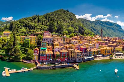 Vista del pueblo de Varenna, en el lago de Como (Italia).