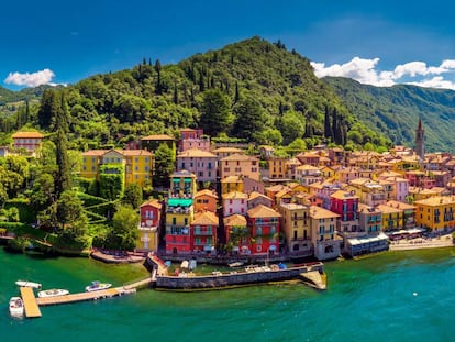 Vista del pueblo de Varenna, en el lago de Como (Italia).