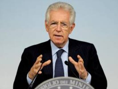El primer ministro italiano, Mario Monti, ofrecía esta semana una rueda de prensa en el Palazzo Chigi de Roma, Italia.