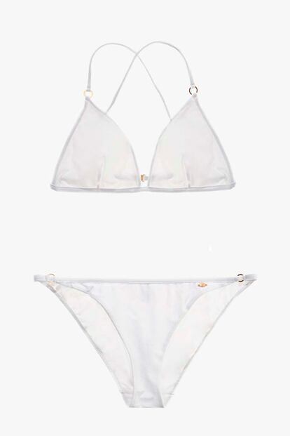 Bikini blanco en piqué, de Massimo Dutti (39,95 euros).