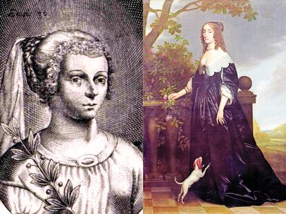 A la izquierda, Marie de Gournay (Francia, 1566-1645). Autora de 'Sobre la igualdad de los hombres y mujeres' (1622). A la derecha, Elisabeth de Bohemia (Escocia, 1618-1680). Debatió con Descartes sobre el principio del dualismo cartesiano.