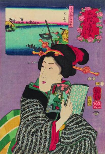 Landscapes and Beauties'. Utagawa Kuniyosi. Antes de 1861.