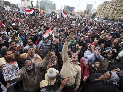 Manifestaci&oacute;n de este viernes en la plaza Tahrir. 
