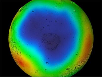 Imagen de la superficie de Marte tomada por la 'Mars Odissey'.
