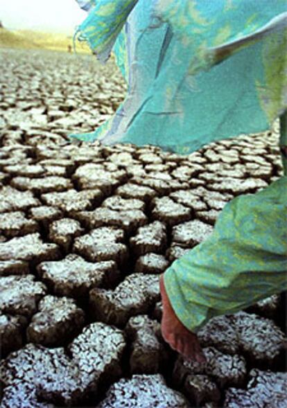 Lo que queda del lago Hanna, en Pakistán, tras su sequía.