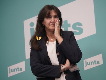 Rueda de prensa posterior a la Ejecutiva de Junts per Catalunya con Laura Borràs y Jordi Turull.