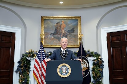 US President Joe Biden delivers remarks