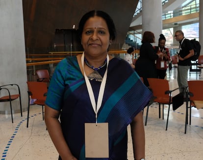 Vanee Surendrathan, representante de Sri Lanka para la Misión Cristiana para Ciegos, en la Cumbre de Bienestar a principios de junio, en Bilbao.