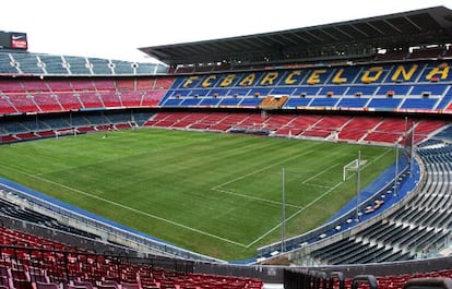 Vista del c&eacute;sped del Camp Nou.