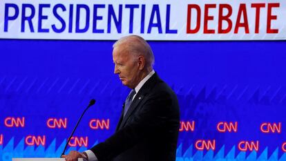 Joe Biden, presidente de Estados Unidos y candidato a la reelección, el 27 de junio, durante el debate con el candidato Donald Trump.