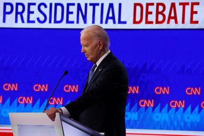 Joe Biden, presidente de Estados Unidos y candidato a la reelección, el 27 de junio, durante el debate con el candidato Donald Trump.