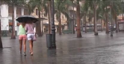 Imagen de las fuertes lluvias que ha sufrido Canarias la semana pasada.