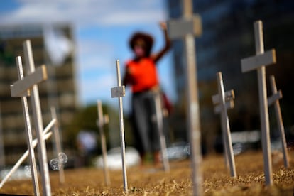 Protesto da Coalizão Negra por Direitos em Brasília, em agosto de 2020.