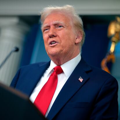 WASHINGTON, DC - JANUARY 30:  U.S. President Donald Trump speaks to reporters about the collision of an American Airlines flight with a military Black Hawk helicopter near Ronald Reagan National Airport, in the Brady Press Briefing Room at the White House on January 30, 2025 in Washington, DC. Officials believe that all 64 people on the commercial jet and the three service members on the U.S. Army helicopter died when they collided midair and crashed into the Potomac River airport outside Washington, D.C. on Wednesday. (Photo by Chip Somodevilla/Getty Images)