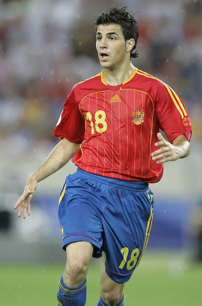 Cesc disputó el Mundial de Alemania, en el que España fue elimanada en octavos por Francia. En la imagen, el futbolista durante un partido frente a Túnez.