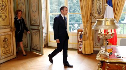 El presidente Emmanuel Macron en el El&iacute;seo. 