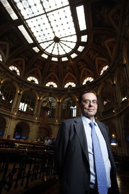 Jaime Caruana, presidente del Banco de Pagos Internacionales, en la Bolsa de Madrid