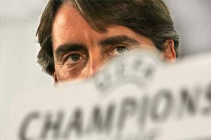 Roberto Mancini, durante su conferencia de prensa en Mestalla.