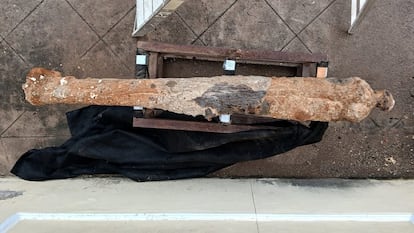 Uno de los cañones estudiados por el INAH.