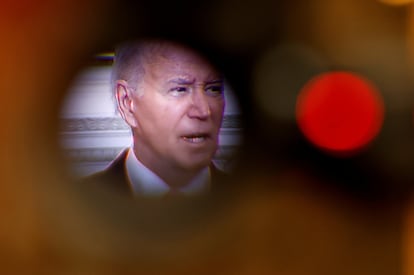 Joe Biden, durante su declaración en la Casa Blanca este viernes.