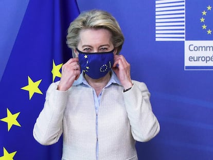 La presidenta de la Comisión, Ursula von der Leyen, este miércoles en Bruselas.