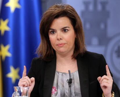 Soraya Sáenz de Santamaría, tras el Consejo de Ministros.