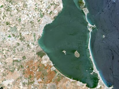 A satellite view of the Mar Menor, in the region of Murcia.